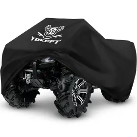 Top20159 Tokept Atv Cover Heavy Duty Black Waterproof Oxford Fabric Protective 4 Wheeler Qua