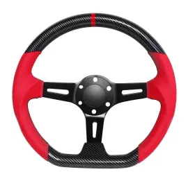 Tpx-149-r Tuned By Matrix Can Am Maverick Steering Wheel With Hub Adaptor Red D Shape Sw