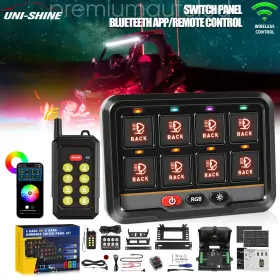 Kzcp8gb Uni-shine Rgb 8 Gang Switch Panel For Led Work Light Bar Can-am Maverick X3 Ds Sxs Max