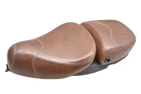 624972 Vespa Tobacco Leather Double Saddle Assembly