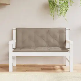 361686 Vidaxl Garden Bench Cushion Set Of 2 Taupe Oxford Fabric 100% Polyester