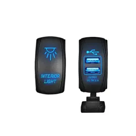 70204011ta Weisen 2pcs Rocker Switch Interior Light Usb Power Charger For Offroad Car Atv Utv