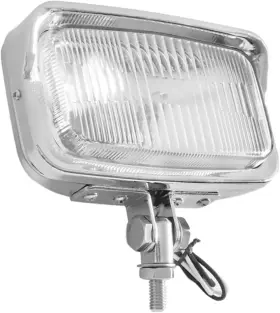 Wm-1025-chrome-fba Wind Mozura Vintage Motorcycle Square Headlight Retro Headlamp Front Light Lamp Chrome