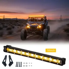 Wl-c6-240ss-cr-amber Xprite 707581892894 For Can-am Maverick X3 2017-23 50 Inch Amber Led Light Bar Upper Roof Brackets Set