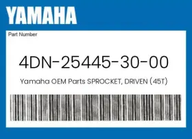 4dn-25445-30-00 Yamaha Genuine Sprocket Driven 45t -