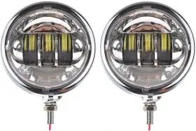 Zzjaubi 789609244250 Motorcycle Passing Lights Chrome 4.5 4 1/2 Fog Light With Housing