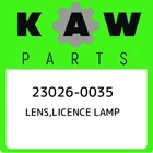 23026-0035 Kawasaki Lens,licence Lamp 230260035, New Genuine Oem Part. Price: $34.38.