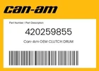 Can-am Genuine Clutch Drum 420259855 New. Price: $399.99.