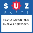 55310-38F00-YL8 Suzuki Rim,fr WHEEL(12X6.0AT) 5531038F00YL8, New Genuine Oem Par. Price: $300.71.