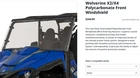 Yamaha Wolverine 2018-2020 Polycarbonate Windshield Oem BG4-F83J0-V0-00 X2 & X4 Used. Price: $229.99.