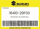 Suzuki Genuine Rotor Set, Oil Pump NO.2 16410-29F00 New. Price: $52.03.