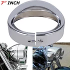 Chrome 7" Headlight Trim Ring Visor Bezel For Harley Cvo Road King Softail New. Price: $28.49.