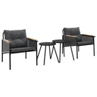 Vidaxl 2-SEATER Outdoor Garden Bench Set With Cushions Black Steel New. Price: $208.99.