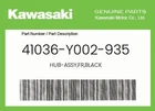 Kawasaki Genuine Hub-assy,fr,black 41036-Y002-935 New. Price: $61.95.