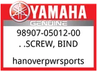 Yamaha Oem Part 98907-05012-00 Screw, Bind New. Price: $9.49.