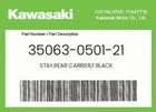 Kawasaki Genuine Stay,rear Carrier,f.black 35063-0501-21 New. Price: $66.12.