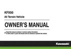 Kawasaki Owners Manual Book 2019 KFX50 New. Price: $19.50.