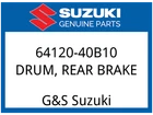 Suzuki Oem Part 64120-40B10 Drum,rear Brake New. Price: $416.50.