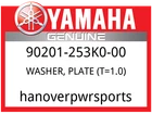 Yamaha Oem Part 90201-253K0-00 Washer, Plate (T=1.0) New. Price: $9.49.