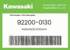 Kawasaki Genuine WASHER,20.3X52X4.5 92200-0130. Price: $17.85.