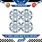 14" Wheel Covers Snap On Full Hub Caps Set Of Fit R14 Tire & Steel Rim New. Price: $50.21.