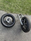 Suzuki Front And Rear Wheel Set W/ Rotors & Calipers Forks Used. Price: $500.00.