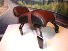 Indian Scout Bobber Passenger Seat With Backrest Brown Rogue 2882853-LNA Used. Price: $269.99.