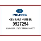 Polaris Man-own, 17 Atv Spmn 850/1000 9927254 Oem New. Price: $19.99.