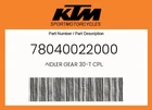 Ktm Genuine Idler Gear 30-T Cpl. 78040022000 New. Price: $26.41.
