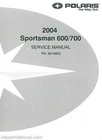 2004 Polaris Sportsman 600 700 Twin Atv Service Manual : 9918803 New. Price: $65.95.
