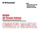 Kawasaki Owners Manual Book 2009 KFX50 New. Price: $19.50.
