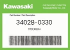 Kawasaki Genuine Step,rr,rh 34028-0330 New. Price: $66.38.