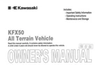 Kawasaki Owners Manual Book 2008 KFX50 New. Price: $19.50.