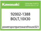 Kawasaki Oem Part 92002-1388 BOLT,10X30 New. Price: $9.75.