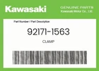 Kawasaki Genuine Clamp 92171-1563 New. Price: $12.65.