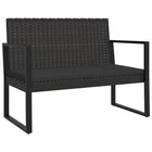 Patio Bench Outdoor Garden Seat With Cushions Black Poly Rattan Vidaxl New. Price: $123.99.