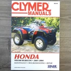 2001-2004 Honda Rubicon Atv Quad Clymer Service & Repair Manual New. Price: $34.95.