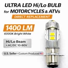 Ultra 12V Led Hi/lo Headlight Bulb For Kawasaki Mojave 250 1987 2004 Brightn New. Price: $16.99.