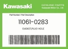 Kawasaki Genuine Gasket,plug Hole 11061-0283 New. Price: $12.17.