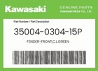 Kawasaki Genuine Fender-front,c.l.green 35004-0304-15P New. Price: $141.99.